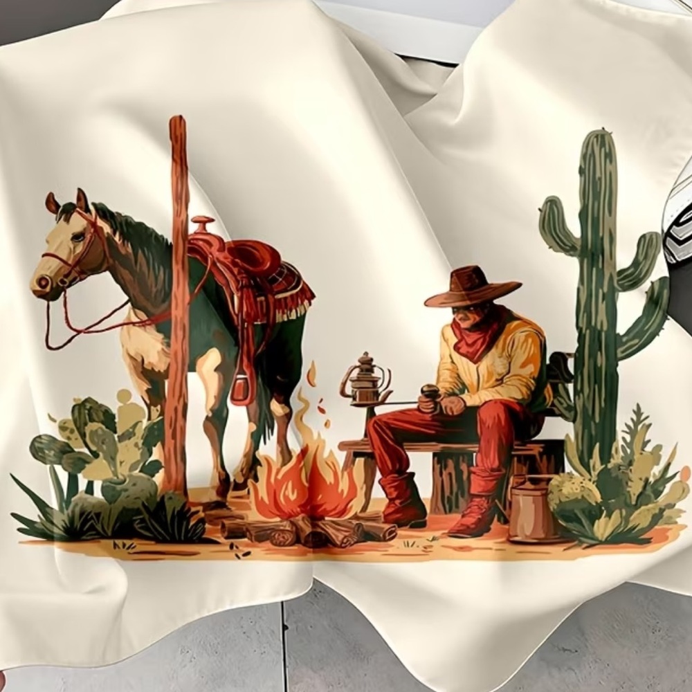 🌵Western Cowboy Desert Campfire Scarf Bandana 35” x 35” 🤠🌵